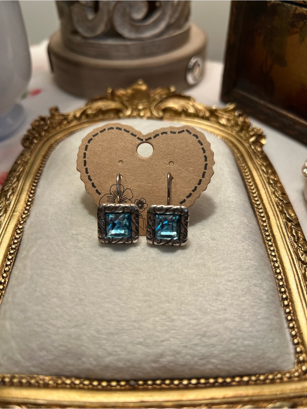 Brighton Aqua Regina Leverback Earrings
